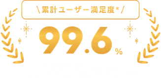 累計ユーザー満足度 99.6%